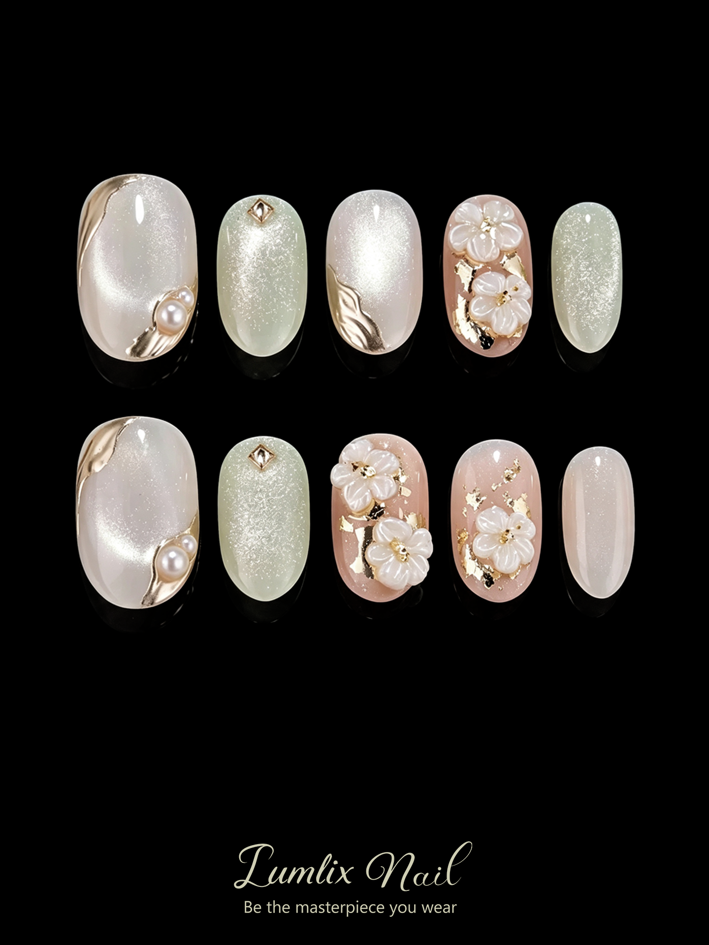 Ethereal Gilded Petals | LUMlix Haute Nail