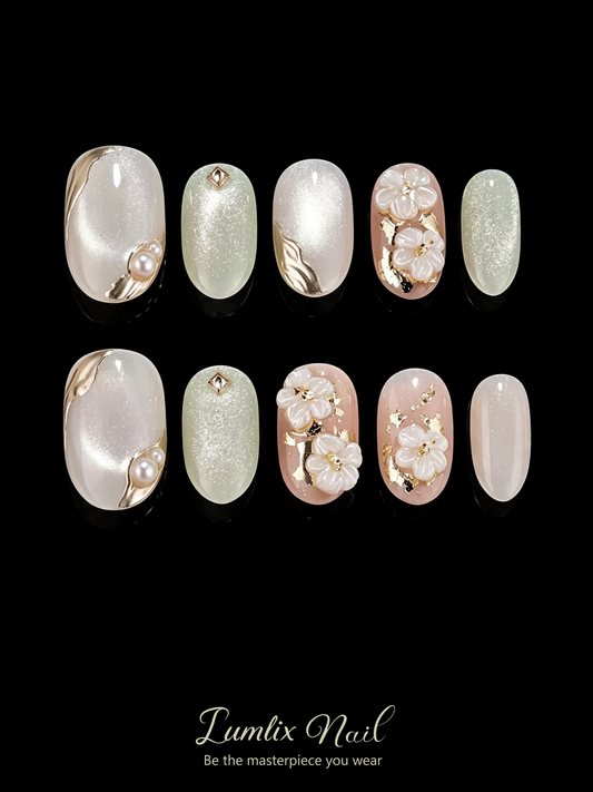 Ethereal Gilded Petals | LUMlix Haute Nail