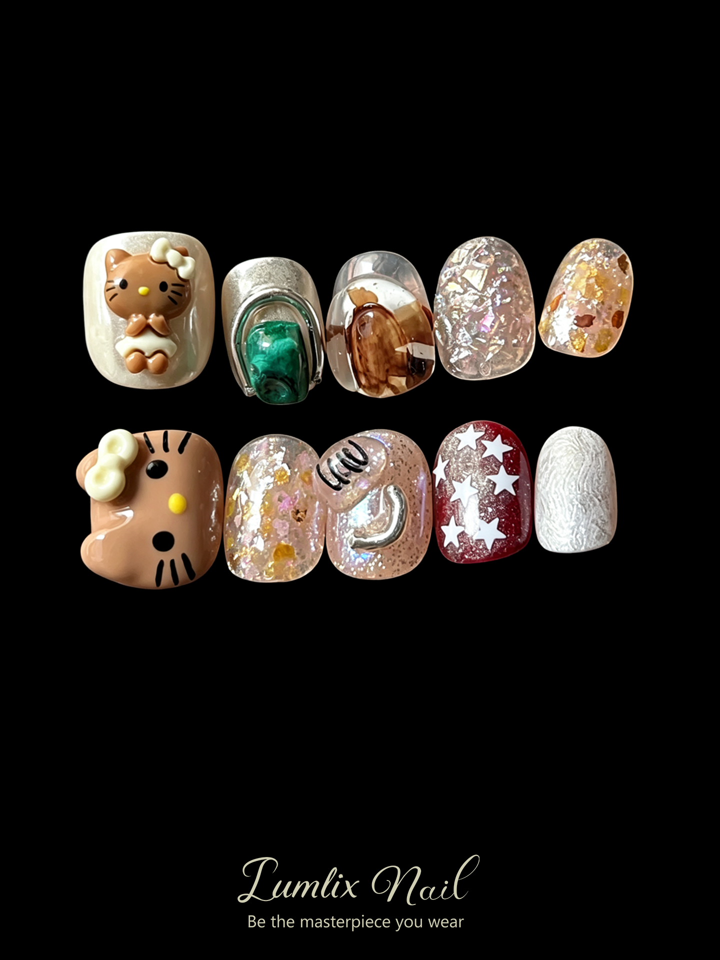 Kitty's Gilded Reverie | LUMlix Haute Nail