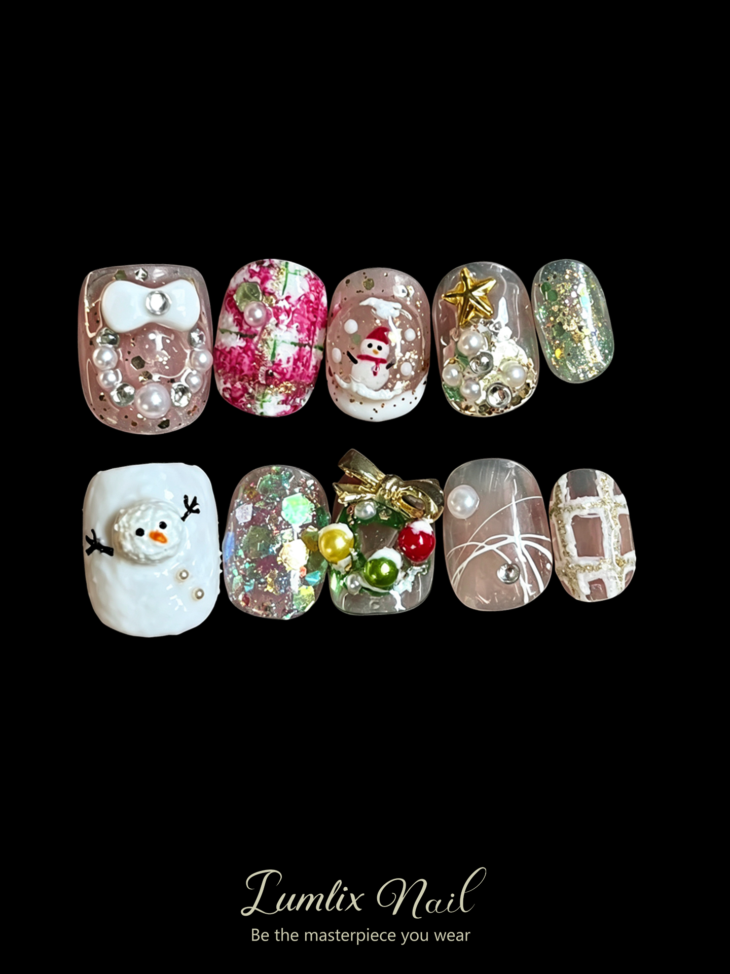 Frostina's Gilded Noel | LUMlix Haute Nail