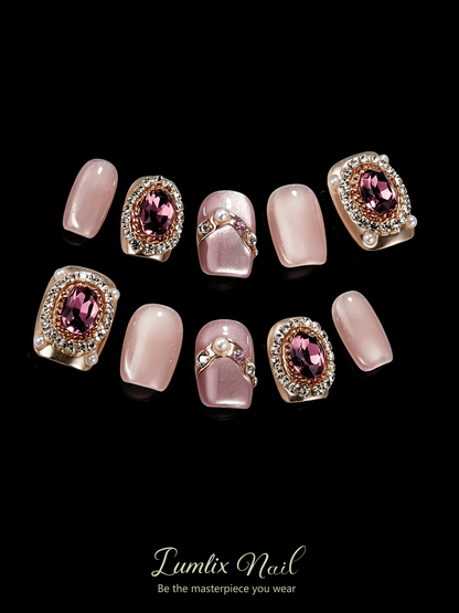 Aphrodite's Rosé Reverie | LUMlix Haute Nail