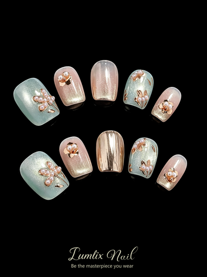 Aurora's Verdant Whisper | LUMlix Haute Nail