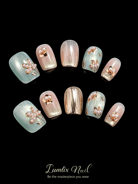 Aurora's Verdant Whisper | LUMlix Haute Nail