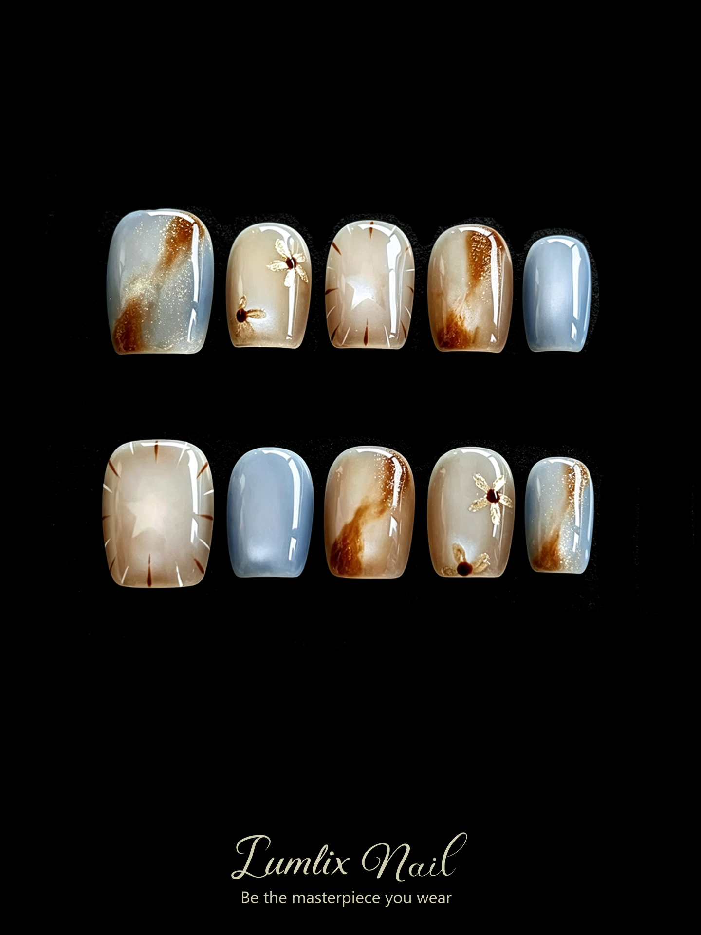 Aurora's Amber Mist | LUMlix Haute Nail