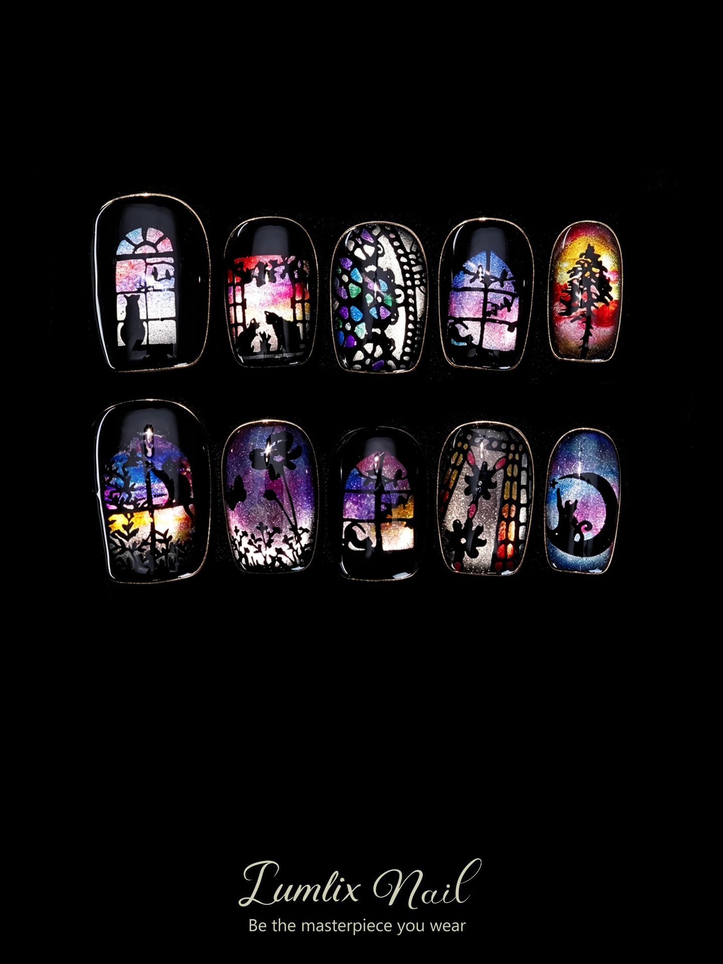 Selene's Stained Glass Reverie | LUMlix Haute Nail