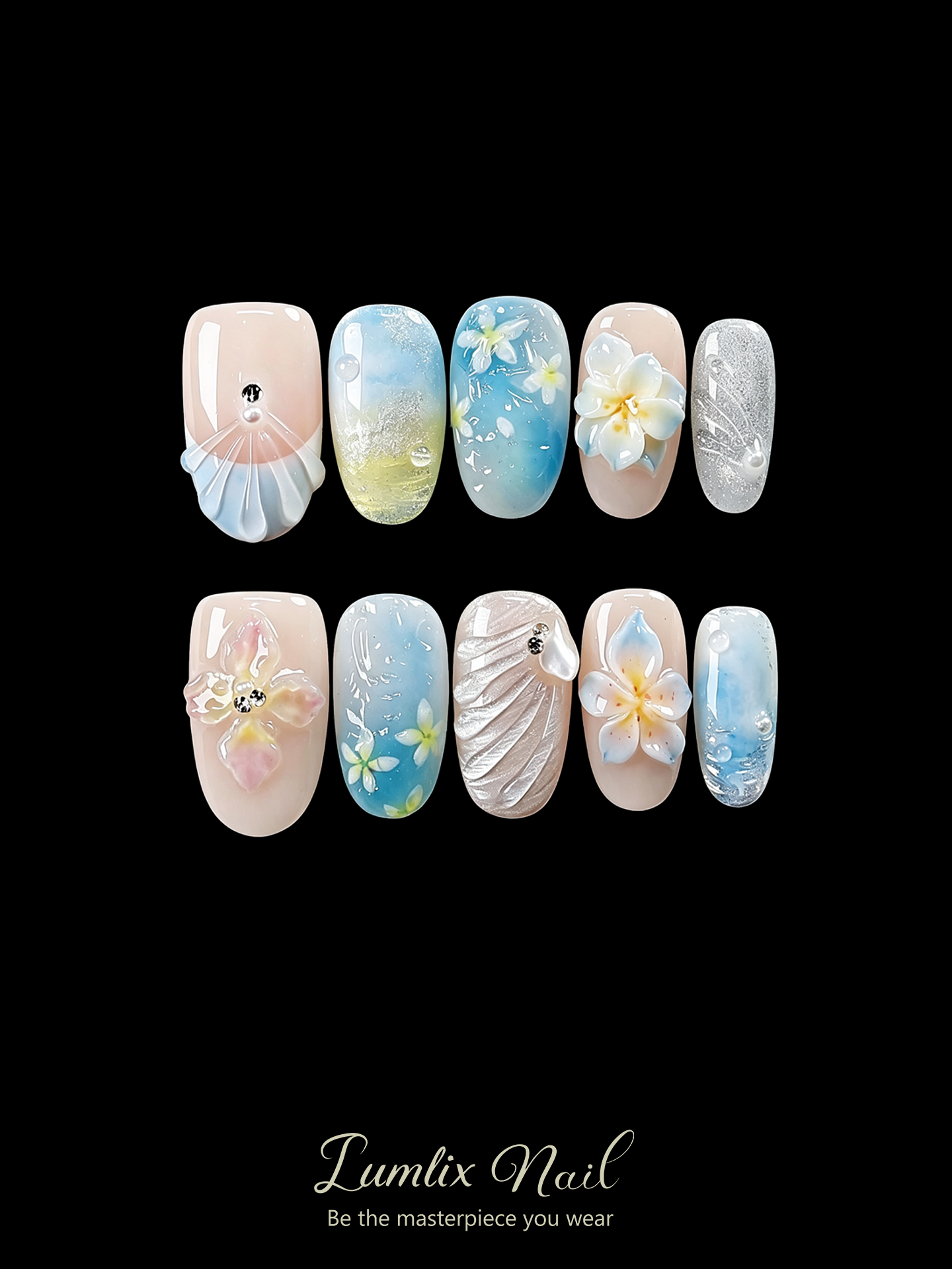 Tropical Lagoon Bloom | LUMlix Haute Nail