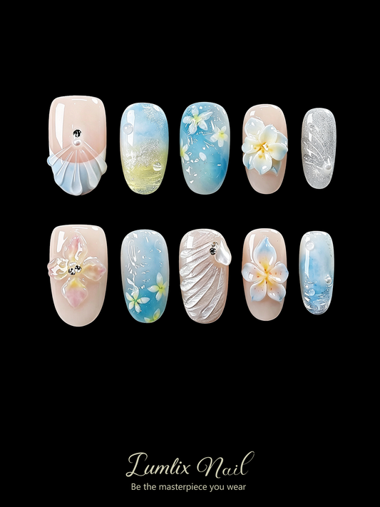 Tropical Lagoon Bloom | LUMlix Haute Nail