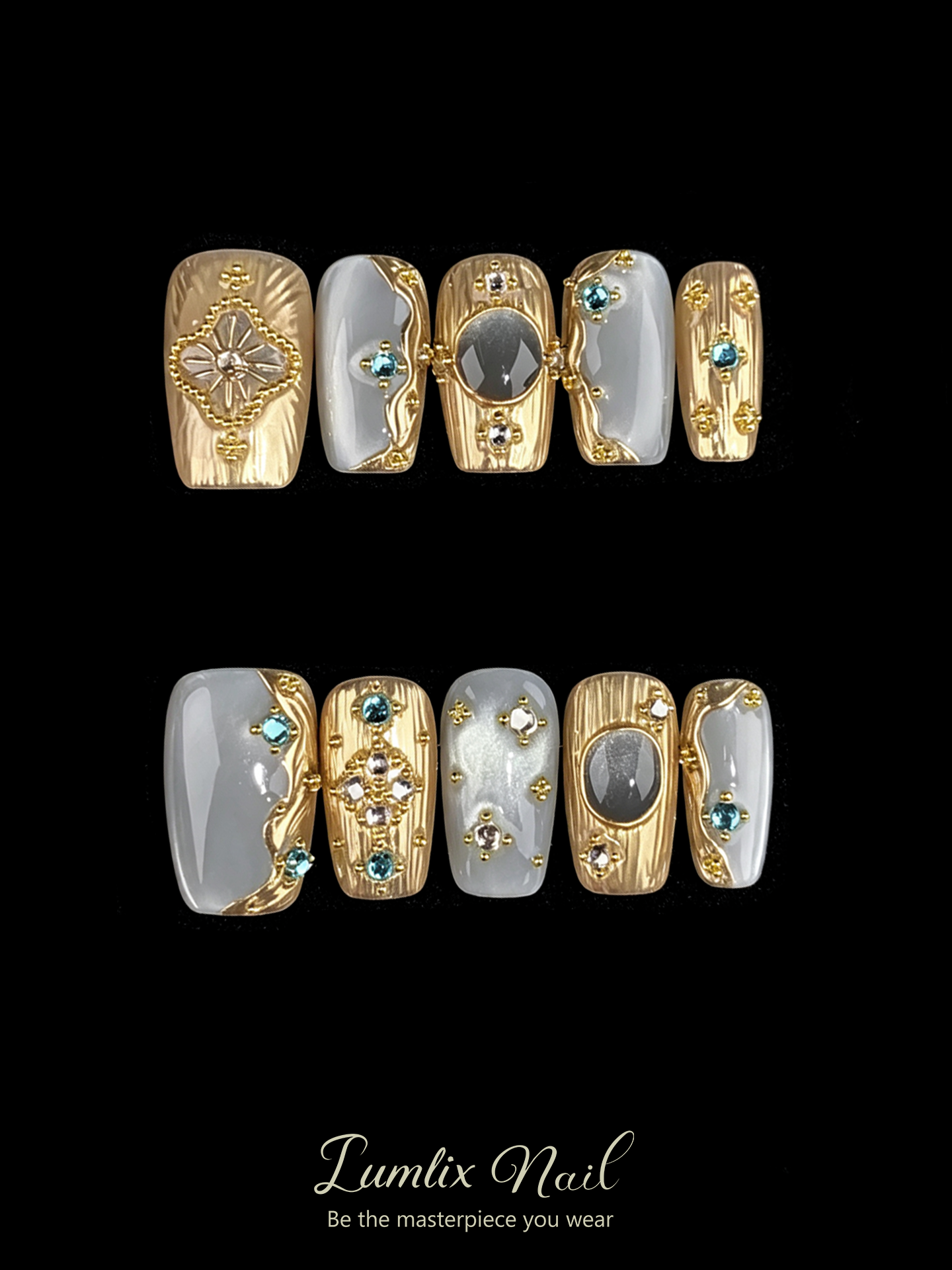 Athena’s Gilded Oracle | LUMlix Haute Nail
