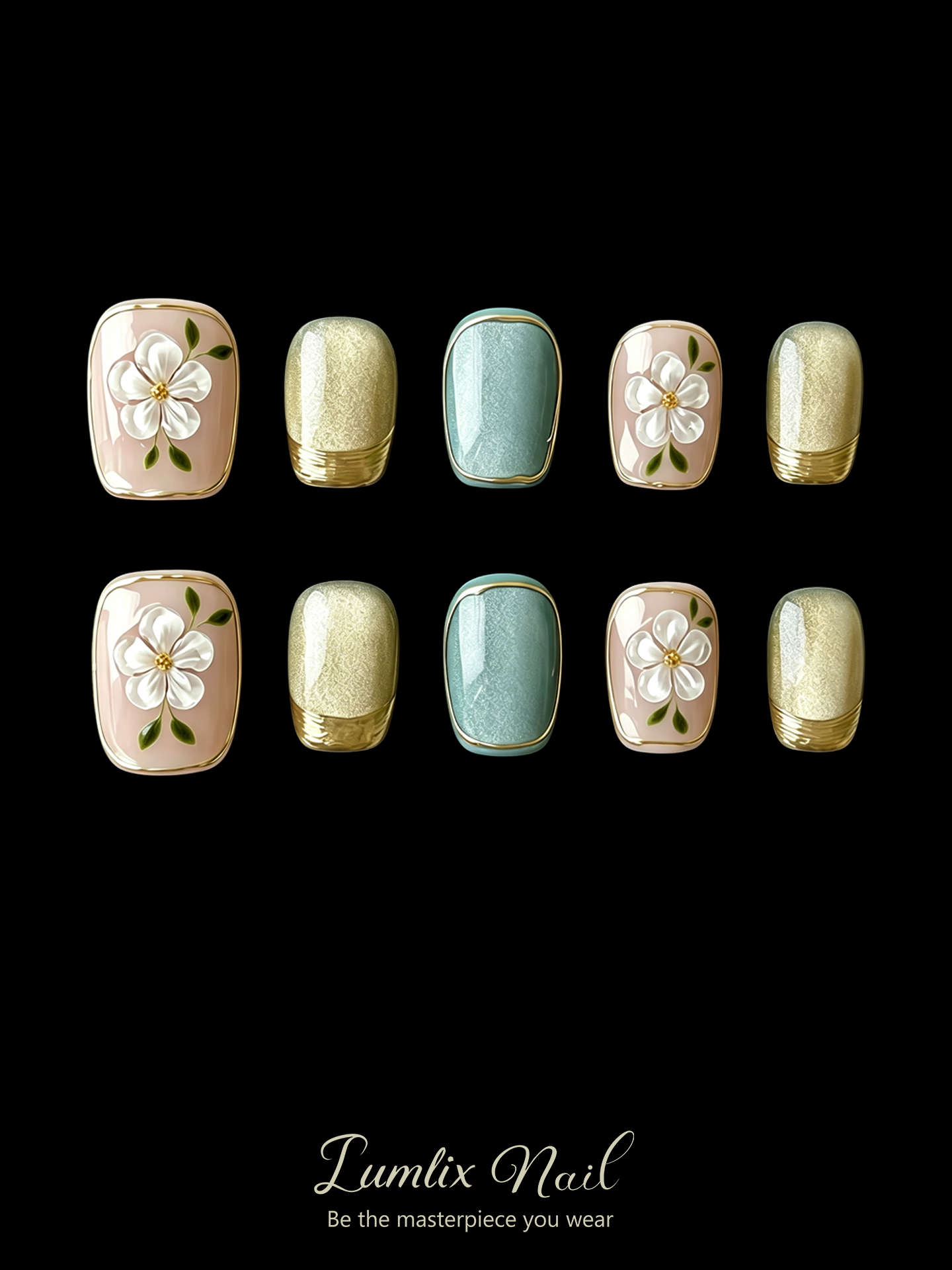 Flora’s Gilded Dawn | LUMlix Haute Nail
