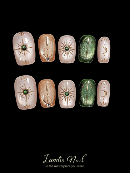 Helios’ Emerald Solstice | LUMlix Haute Nail