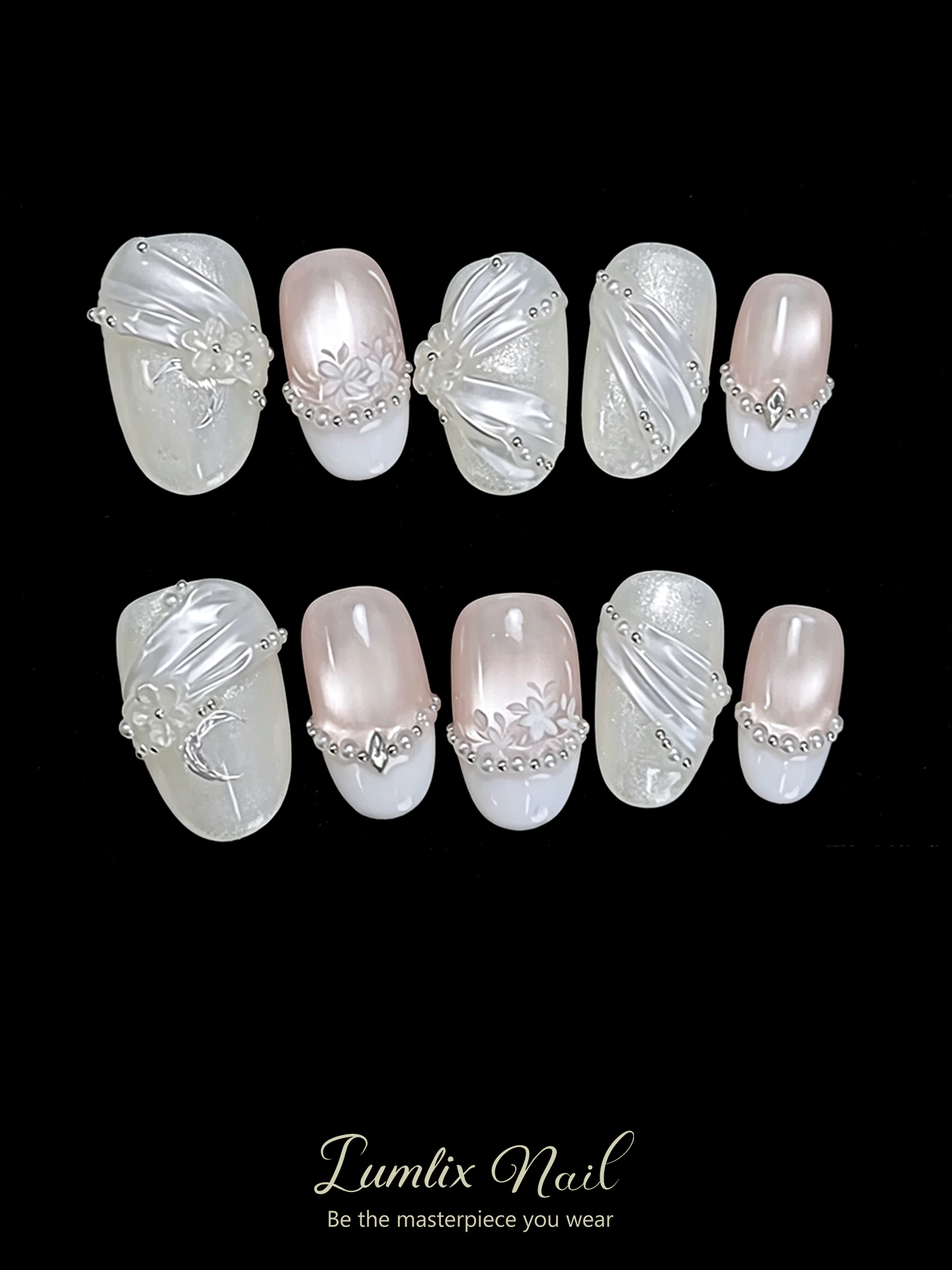 Moonlit Veil of the Silver Garden | LUMlix Haute Nail