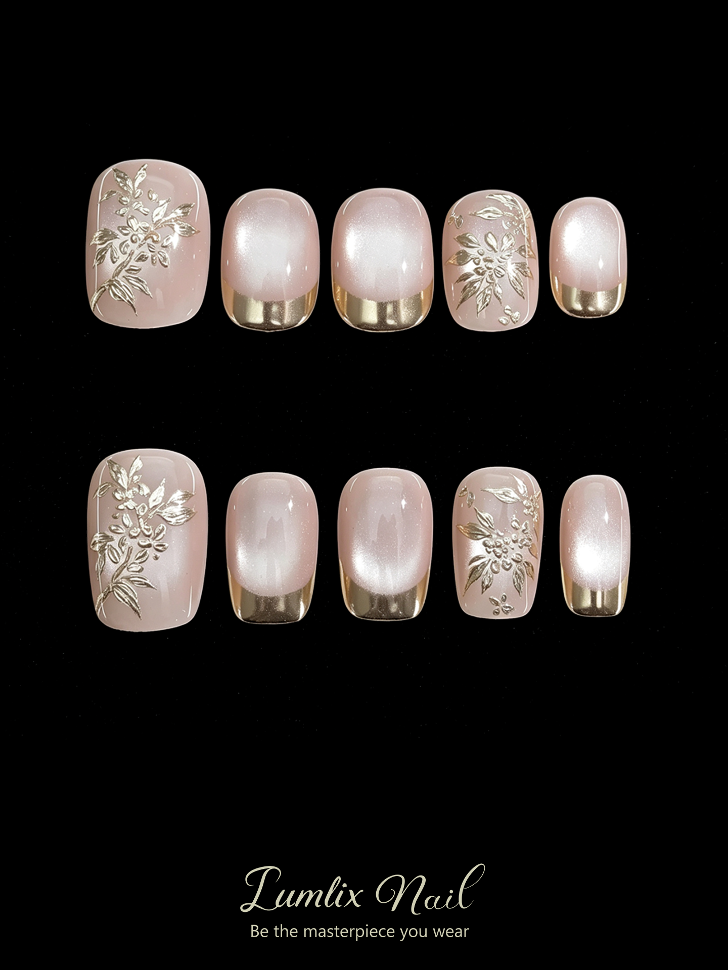 Gilded Jade Bloom | LUMlix Haute Nail