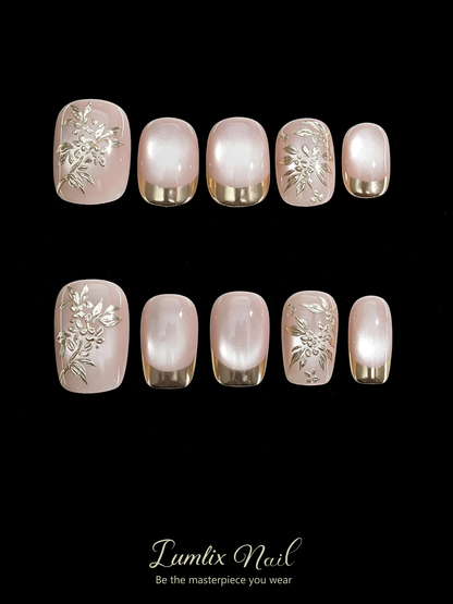 Gilded Jade Bloom | LUMlix Haute Nail