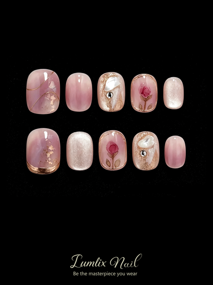 Aphrodite’s Gilded Rose | LUMlix Haute Nail