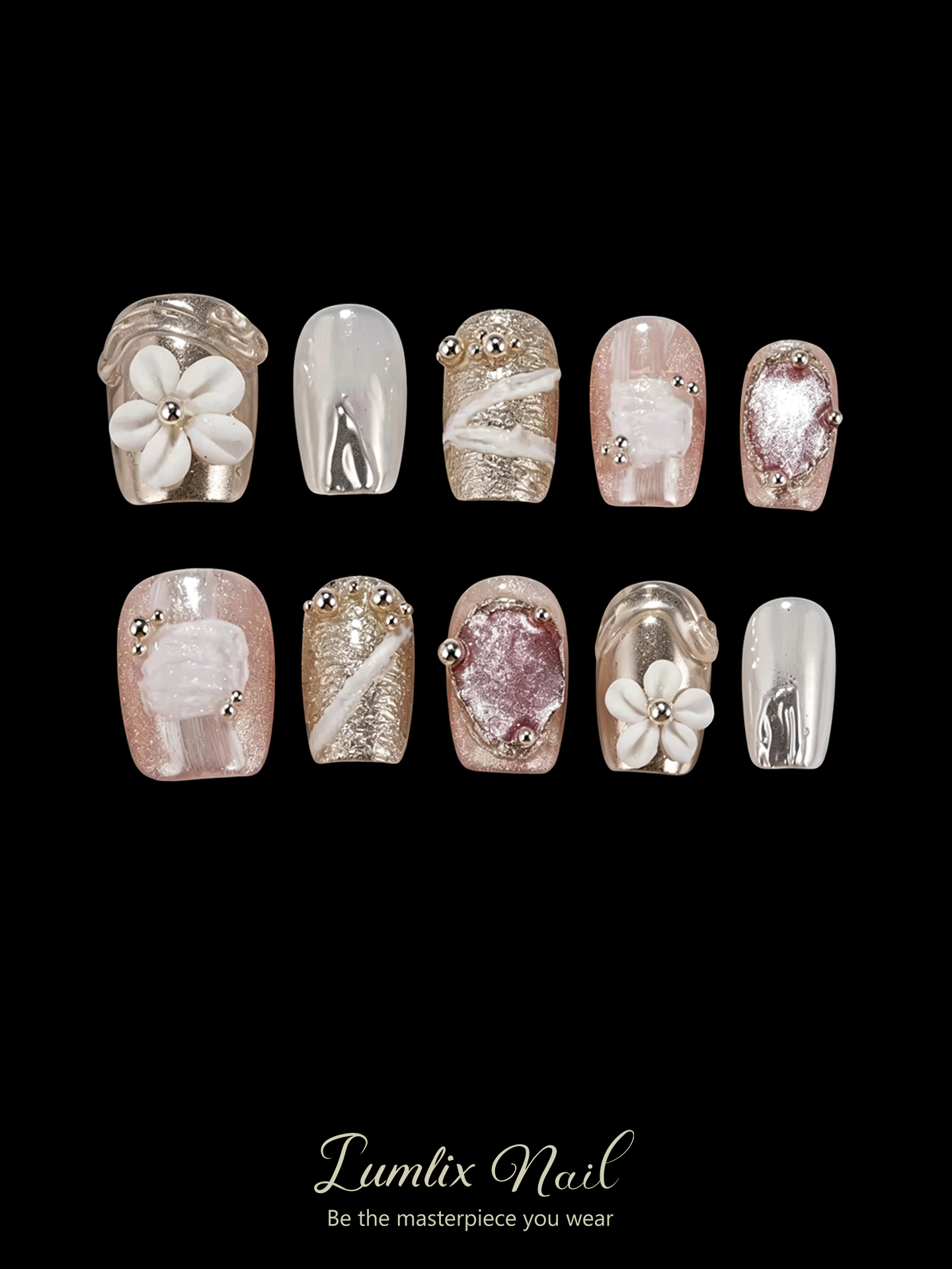 Ethereal Frost & Silver Bloom | LUMlix Haute Nail