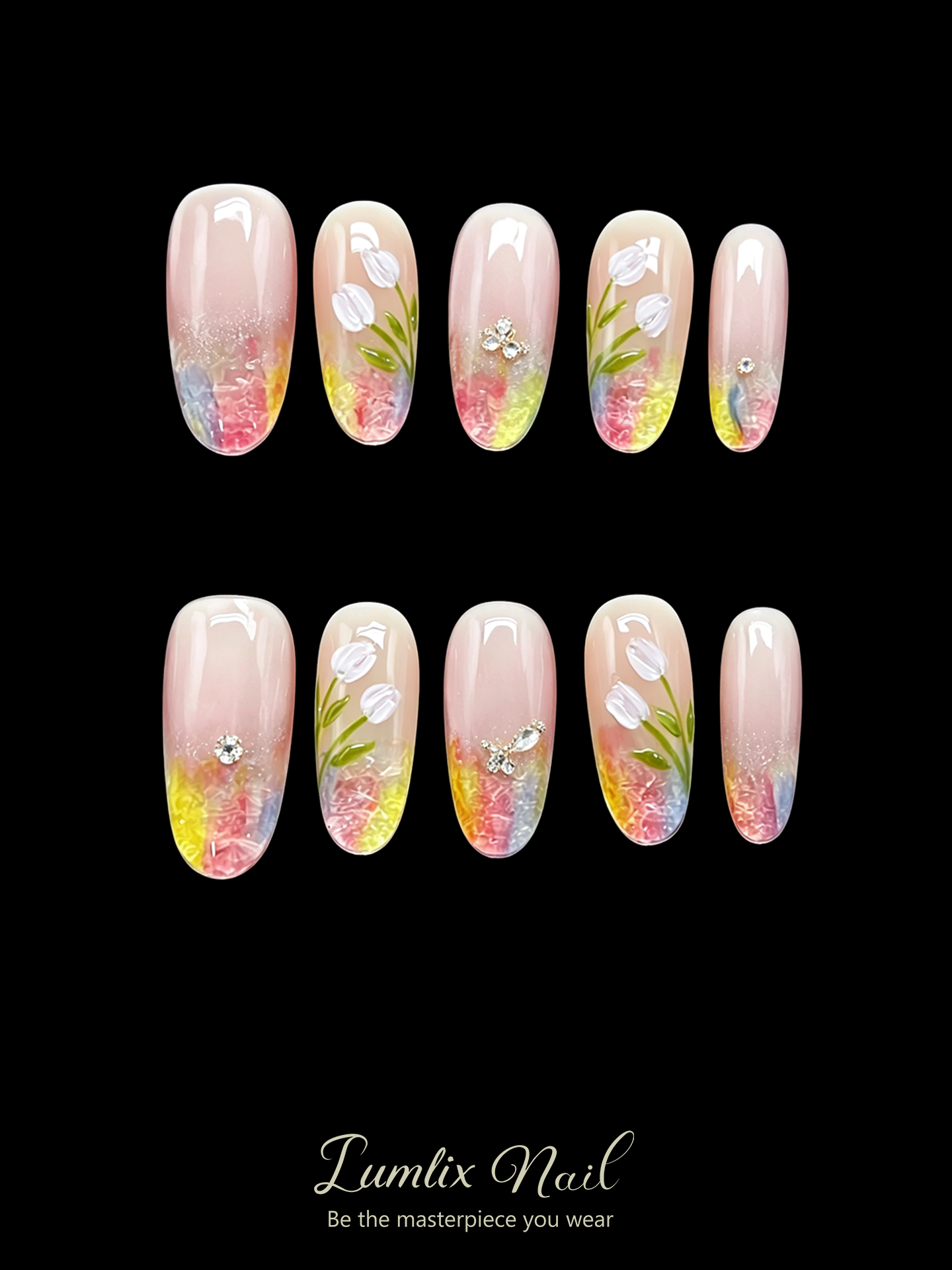 Pastel Tulip Bloom | LUMlix Haute Nail