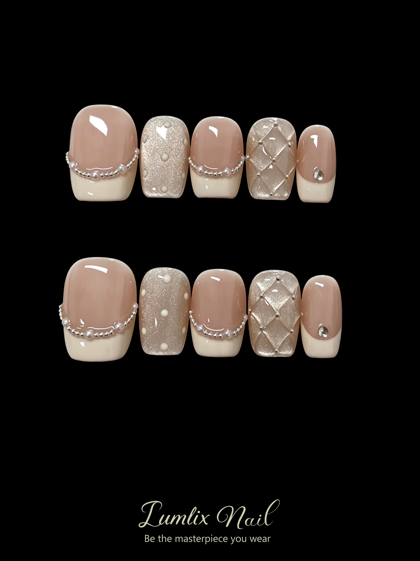 Cream Quilted Tulle | LUMlix Haute Nail