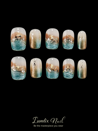 Tidal Gilded Muse | LUMlix Haute Nail