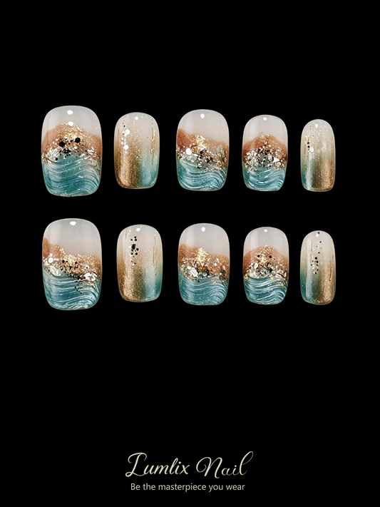 Tidal Gilded Muse | LUMlix Haute Nail