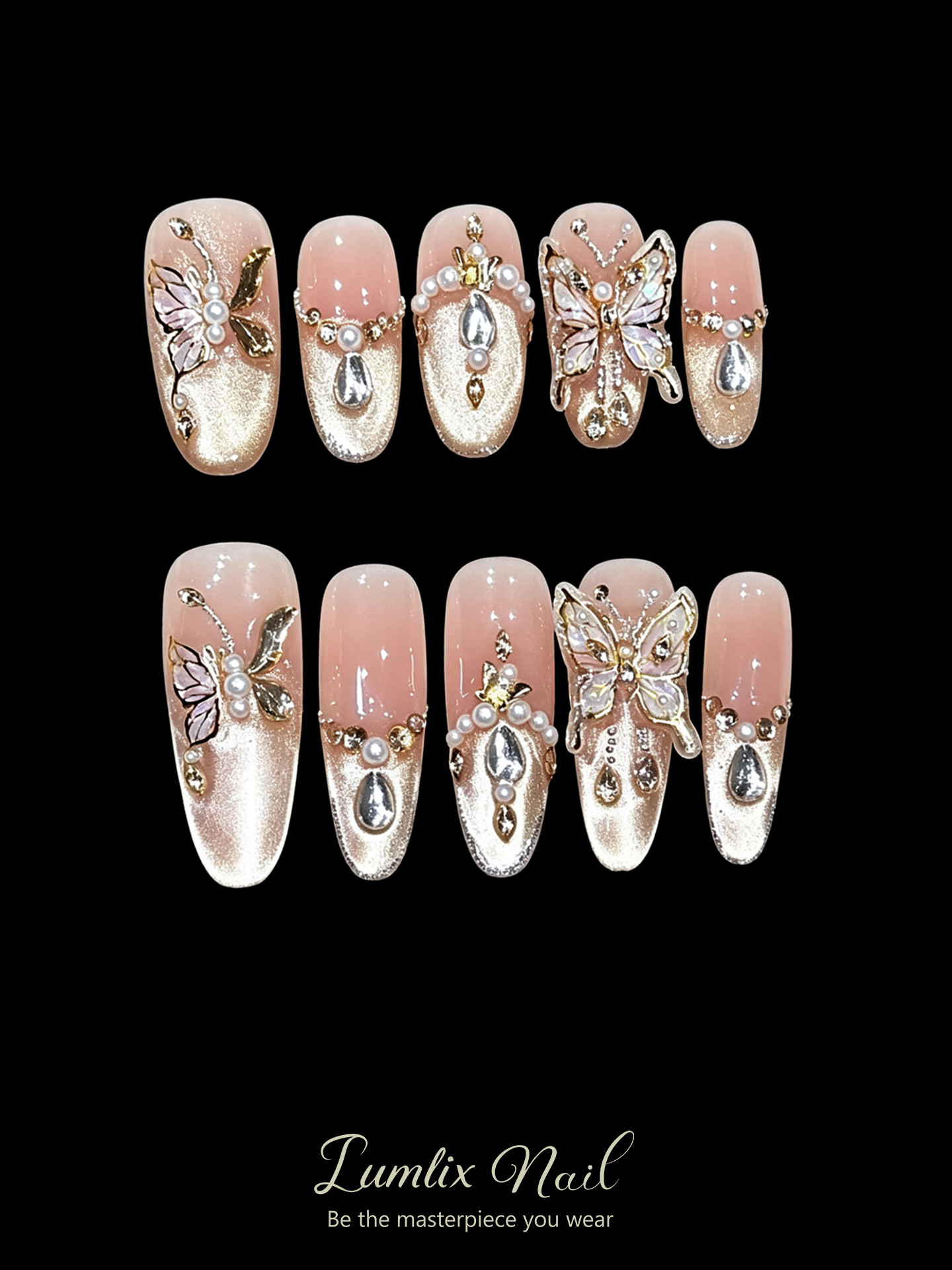 Gilded Butterfly Muse | LUMlix Haute Nail