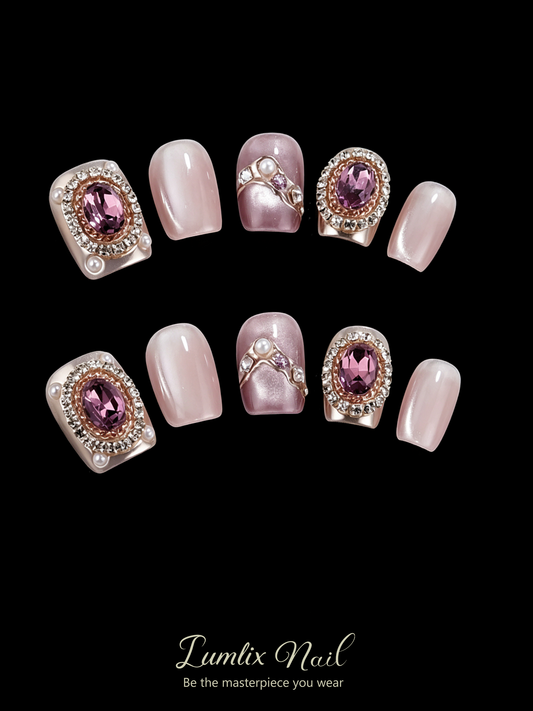 Aphrodite's Rosé Reverie | LUMlix Haute Nail