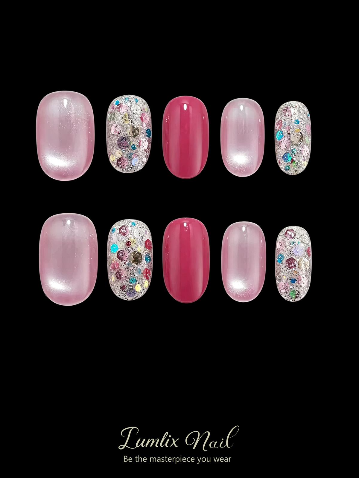 Rosé Mosaic | LUMlix Haute Nail