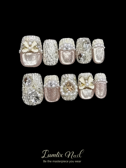 Tweed Pearl Boudoir | LUMlix Haute Nail