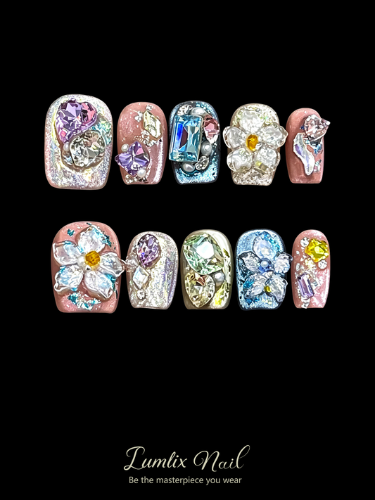 Fairy Gem Floral Garden | LUMlix Haute Nail