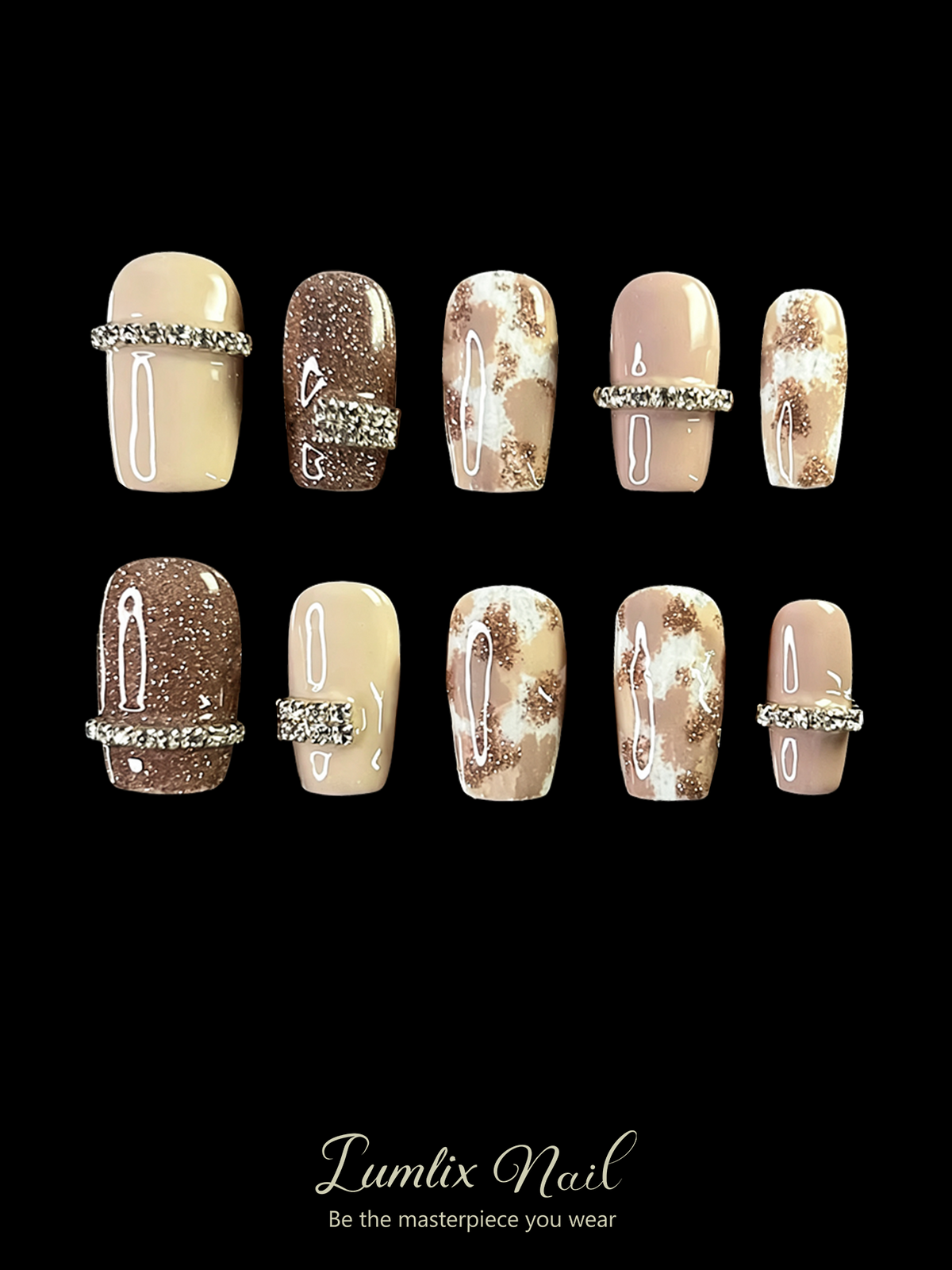 Gilded Mocha Minimalist | LUMlix Haute Nail