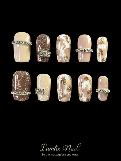 Gilded Mocha Minimalist | LUMlix Haute Nail