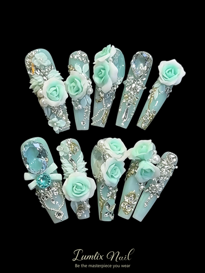 Aquamarine Garden | LUMlix Haute Nail