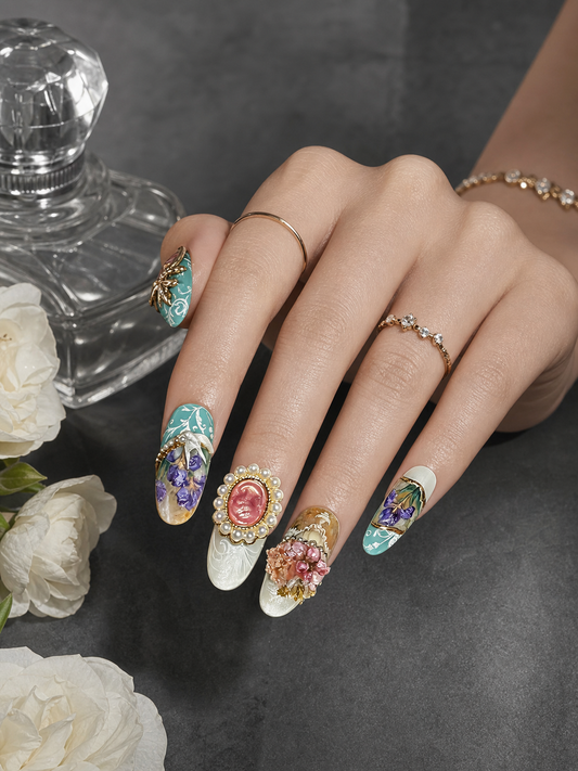 Verdant Cameo Reverie | LUMlix Haute Nail