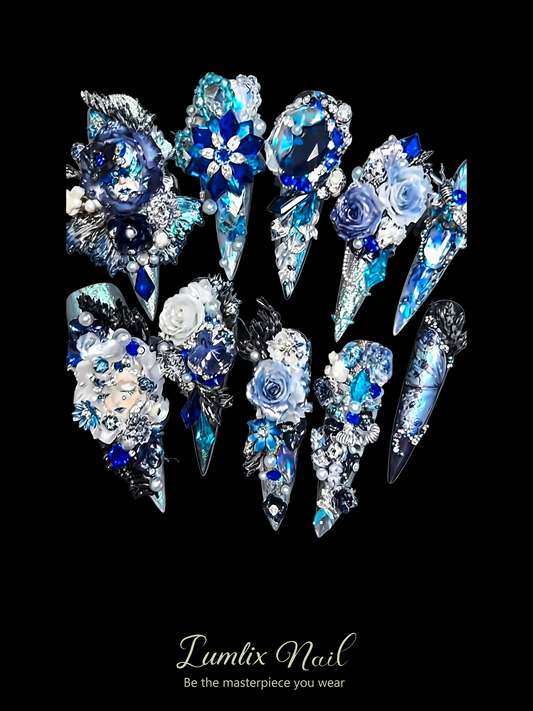Midnight Frost's Frozen Rose | LUMlix Haute Nail