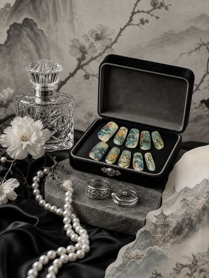 Ink-Wash Feline Reverie | LUMlix Haute Nail
