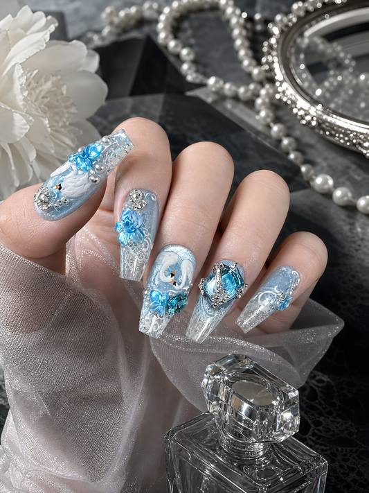 Azure Swan Serenade | LUMlix Haute Nail