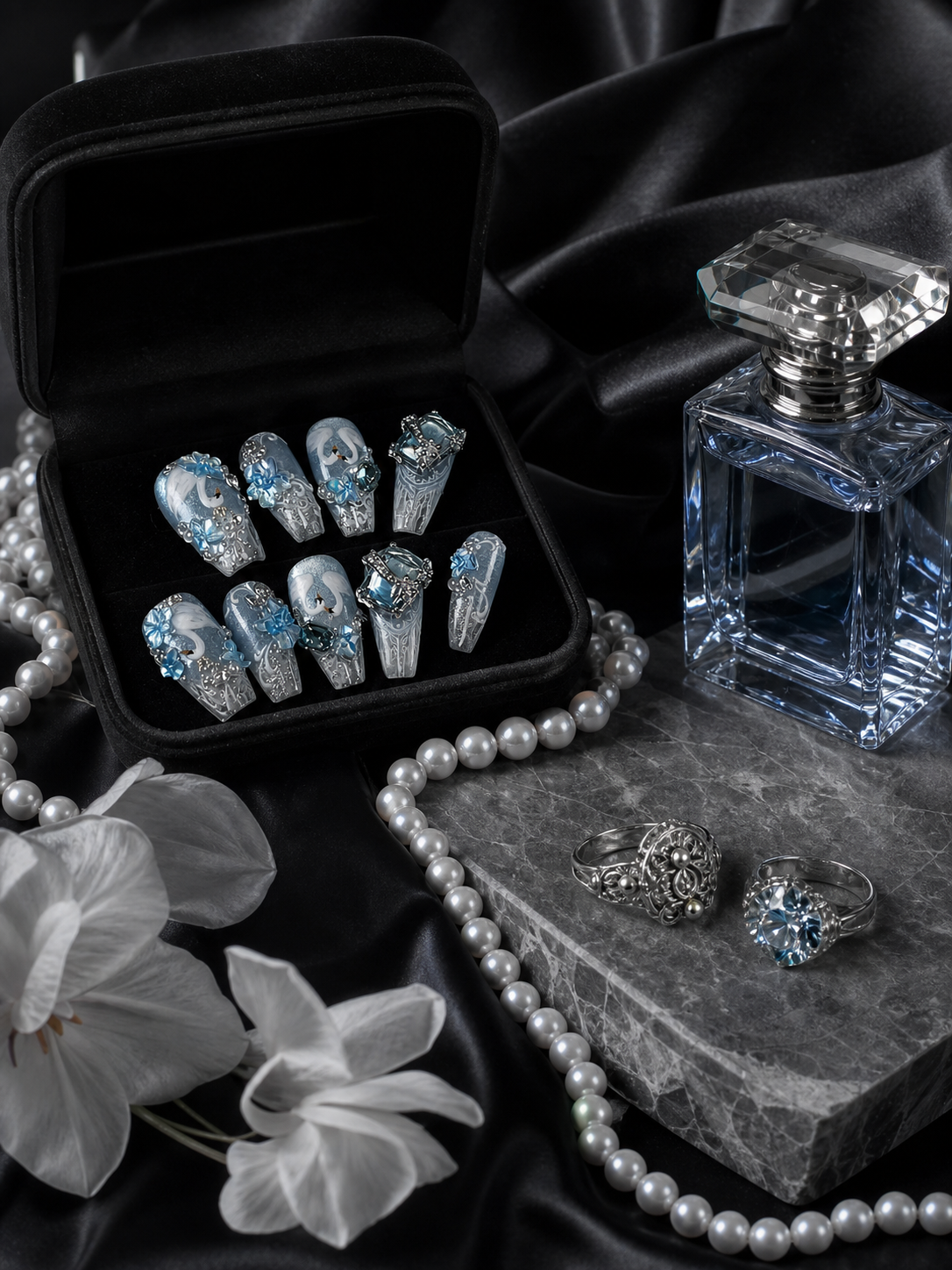 Azure Swan Serenade | LUMlix Haute Nail
