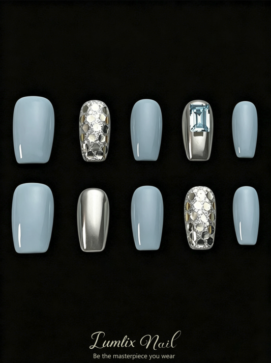 Azure Elegance | LUMlix Haute Nail