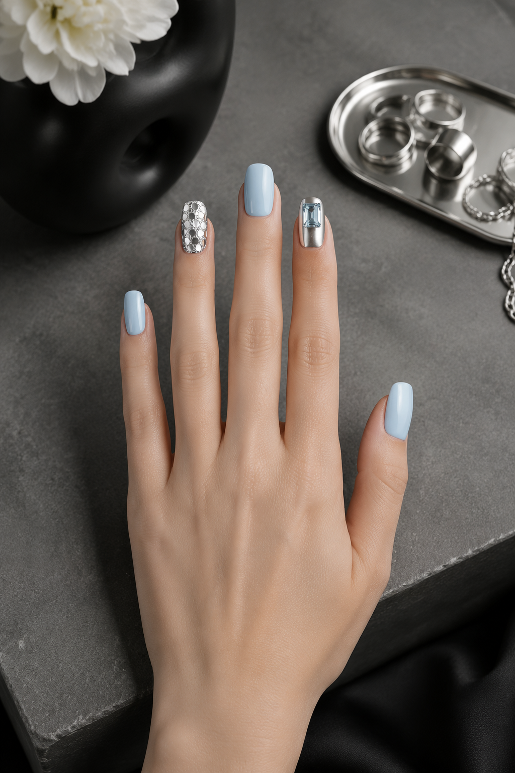 Azure Elegance | LUMlix Haute Nail