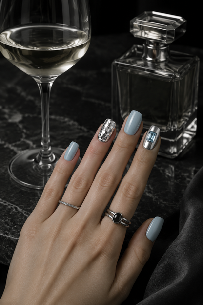 Azure Elegance | LUMlix Haute Nail