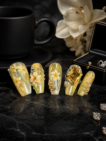 Gilded Amber Rhapsody | LUMlix Haute Nail