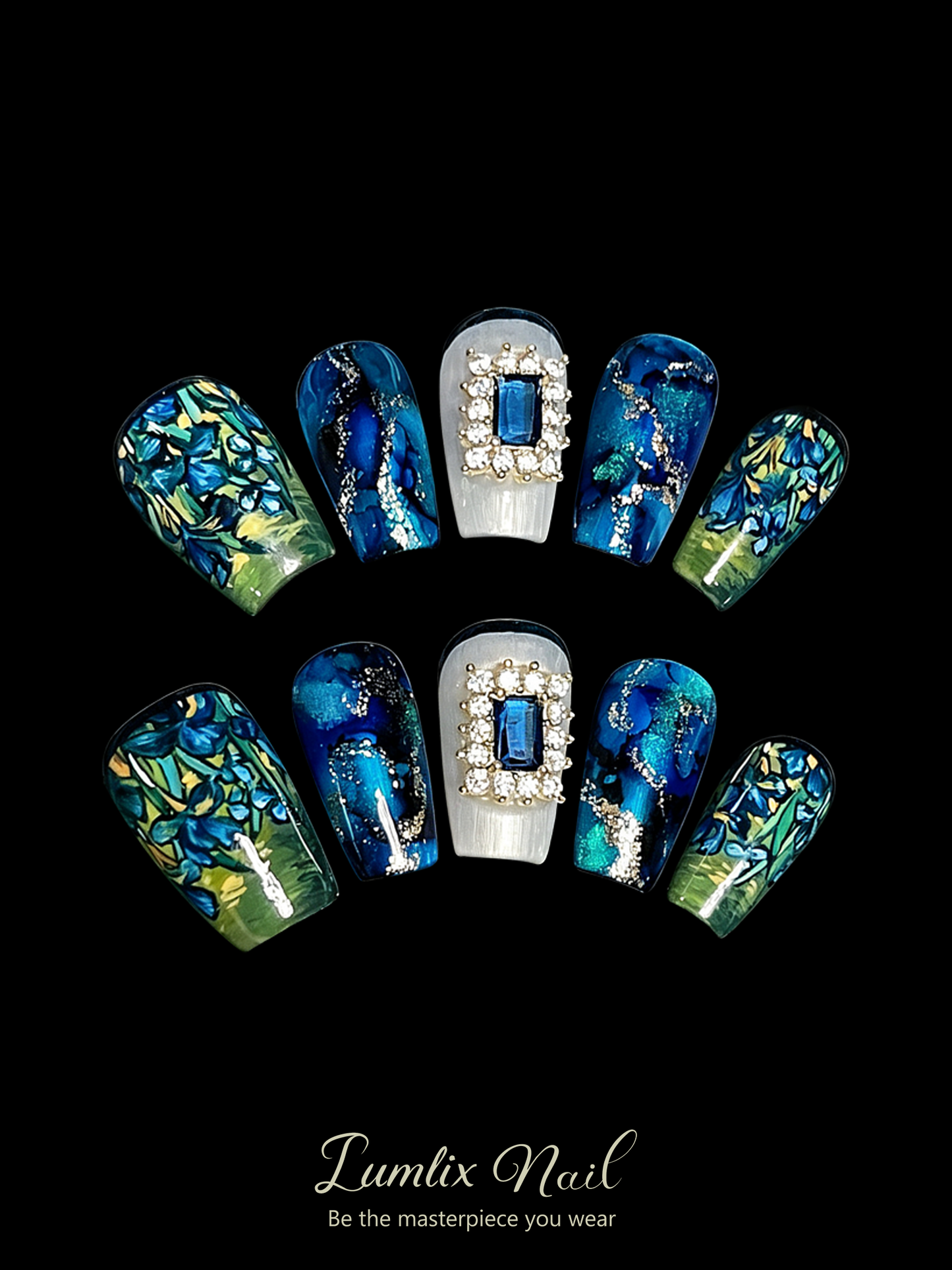 Van Gogh's Midnight Iris | LUMlix Haute Nail