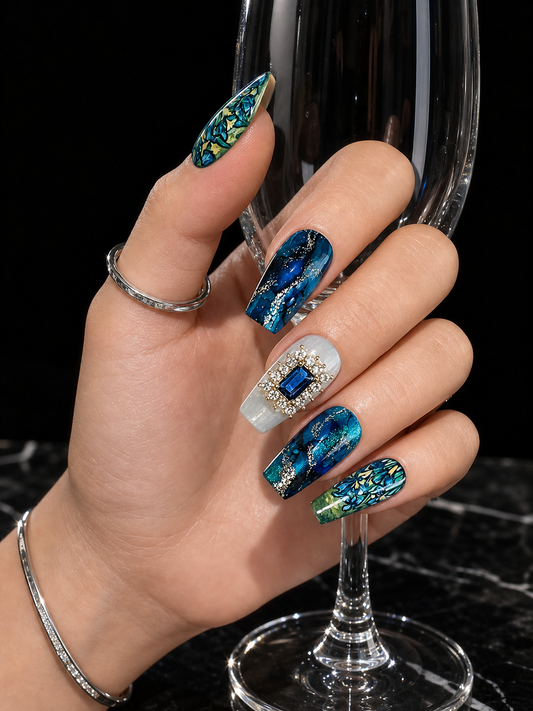 Van Gogh's Midnight Iris | LUMlix Haute Nail