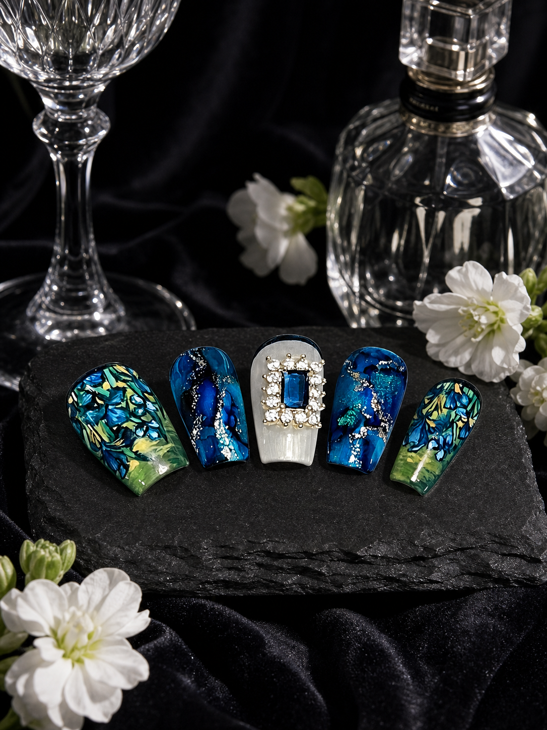 Van Gogh's Midnight Iris | LUMlix Haute Nail