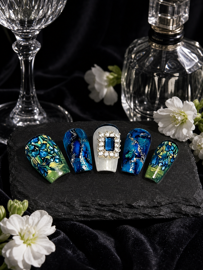 Van Gogh's Midnight Iris | LUMlix Haute Nail