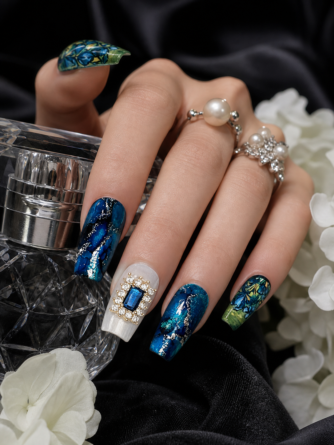 Van Gogh's Midnight Iris | LUMlix Haute Nail
