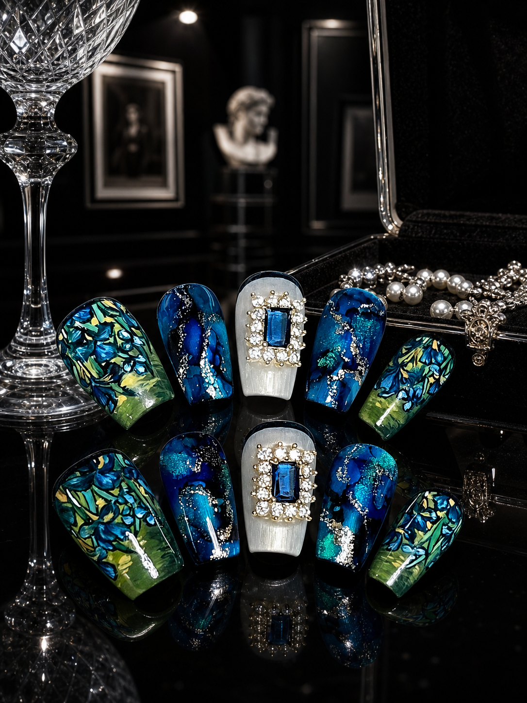 Van Gogh's Midnight Iris | LUMlix Haute Nail