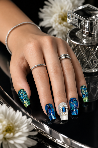Van Gogh's Midnight Iris | LUMlix Haute Nail