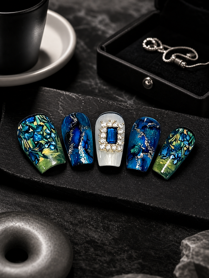 Van Gogh's Midnight Iris | LUMlix Haute Nail