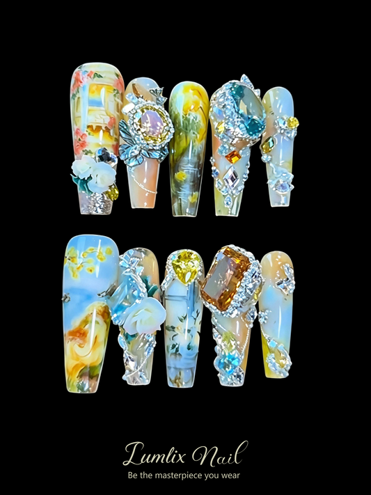 Impressionist Garden's Golden Hour | LUMlix Haute Nail