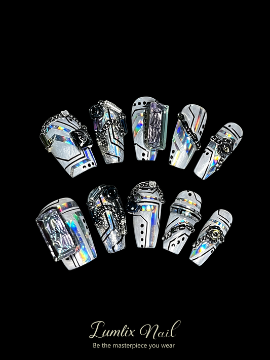 Cyberpunk Chrome Odyssey | LUMlix Haute Nail